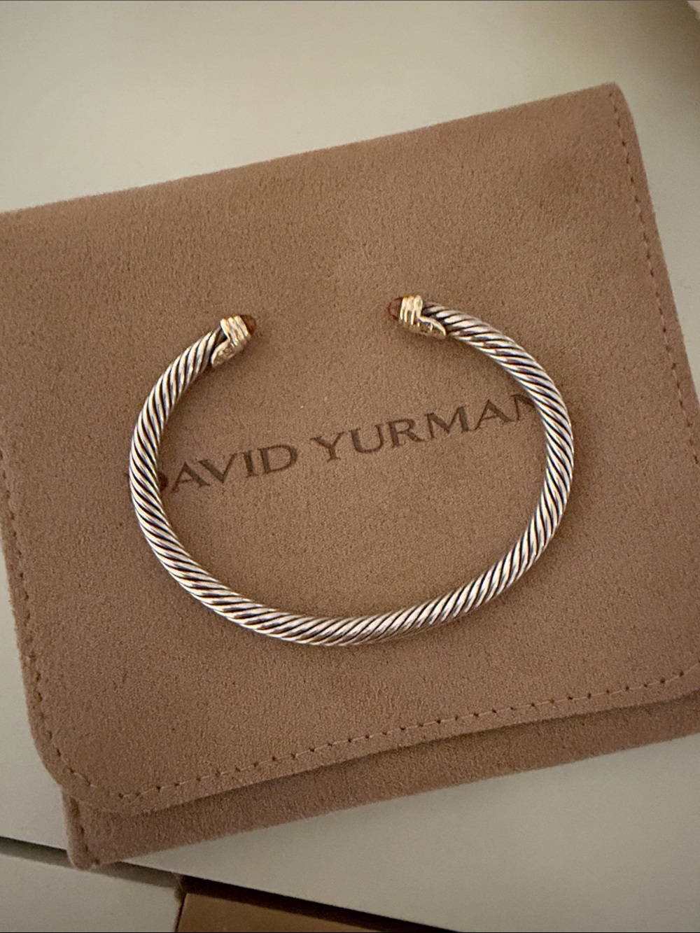 David Yurman Two-Tone Cable Cuff Citrine